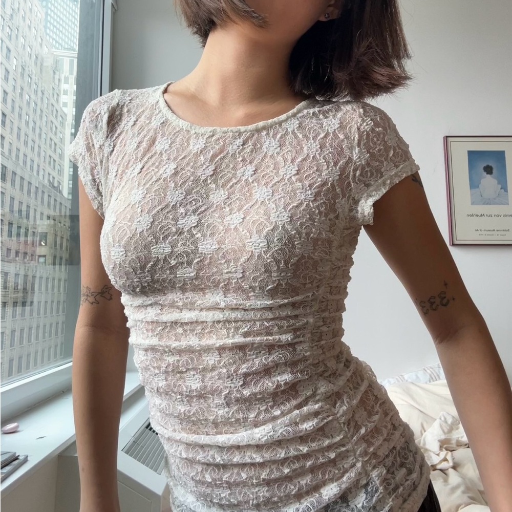 Elegant Lace White Top